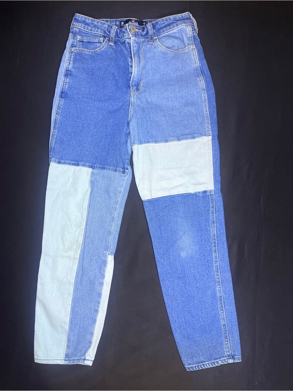 Hollister Two-Tone Patchwork High Rise Mom Jean Size 26